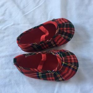 Red plaid shoes 12-18 months
